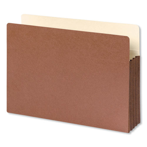 Image of Smead Redrope Drop-Front File Pockets with Fully Lined Gussets, 3.5" Expansion, Legal Size, Redrope, 10/Box
