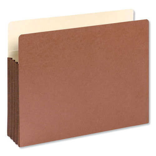 Image of Smead Redrope Drop-Front File Pockets with Fully Lined Gussets, 3.5" Expansion, Letter Size, Redrope, 10/Box