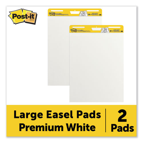 Image of Post-it® Easel Pads Super Sticky Vertical-Orientation Self-Stick Easel Pads, Unruled, 25 x 30, White, 30 Sheets, 2/Carton