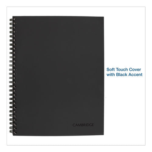 Image of Cambridge® Wirebound Business Notebook, 1-Subject, Wide/Legal Rule, Black Linen Cover, (80) 11 x 8.5 Sheets