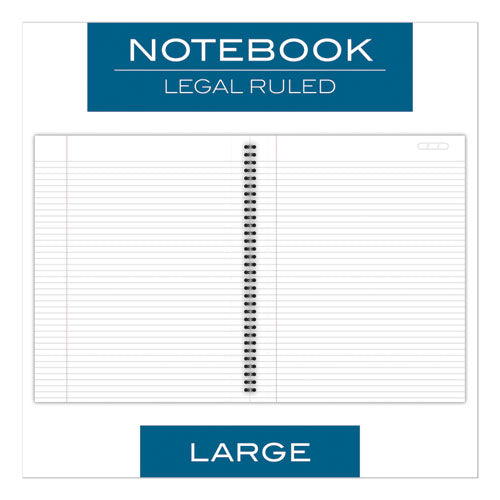 Image of Cambridge® Wirebound Business Notebook, 1-Subject, Wide/Legal Rule, Black Linen Cover, (80) 11 x 8.5 Sheets