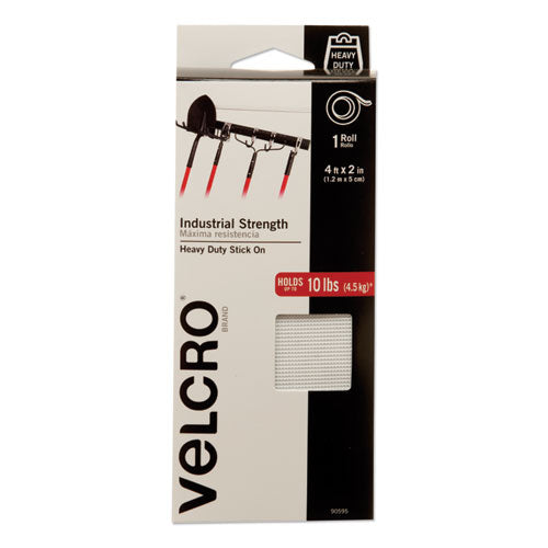 Image of VELCRO® Brand Industrial-Strength Heavy-Duty Fasteners, 2" X 4 Ft, White