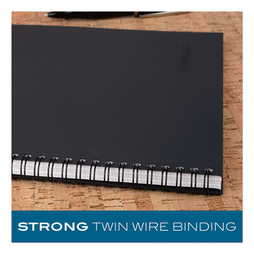 Image of Cambridge® Wirebound Business Notebook, 1-Subject, Wide/Legal Rule, Black Linen Cover, (80) 11 x 8.5 Sheets