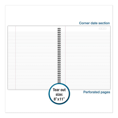 Image of Cambridge® Wirebound Business Notebook, 1-Subject, Wide/Legal Rule, Black Linen Cover, (80) 11 x 8.5 Sheets
