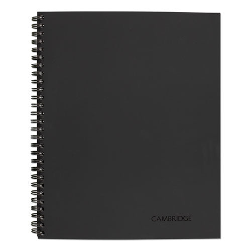 Image of Cambridge® Wirebound Business Notebook, 1-Subject, Wide/Legal Rule, Black Linen Cover, (80) 11 x 8.5 Sheets