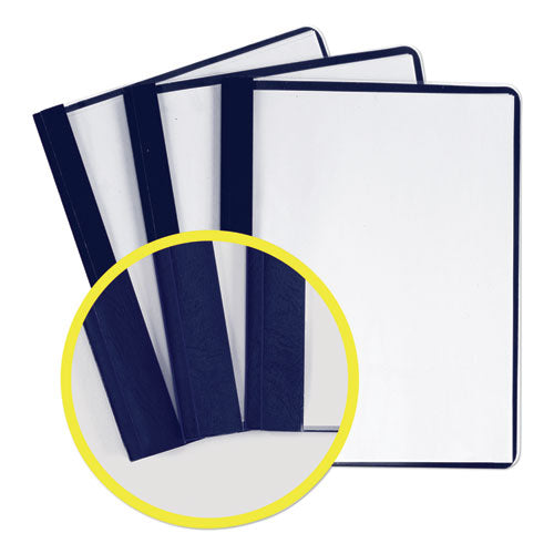 Image of Avery® Durable Clear Front Report Cover, Prong Fastener, 0.13" Capacity, 8.5 X 11, Clear/blue, 25/box