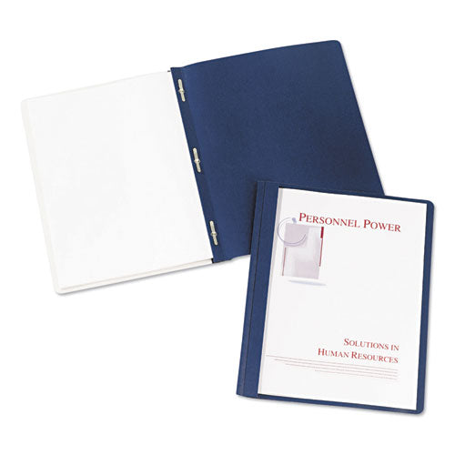 Image of Avery® Durable Clear Front Report Cover, Prong Fastener, 0.13" Capacity, 8.5 X 11, Clear/blue, 25/box