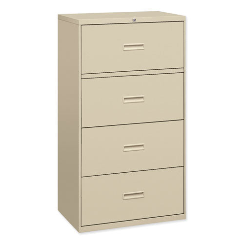 Image of HON® 400 Series Lateral File, 4 Legal/letter-Size File Drawers, Putty, 36" X 18" X 52.5"