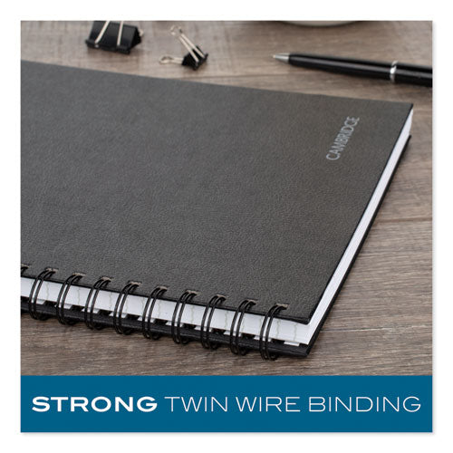 Image of Cambridge® Limited Hardbound Notebook with Pocket, 1-Subject, Wide/Legal Rule, Black Cover, (96) 11 x 8.5 Sheets