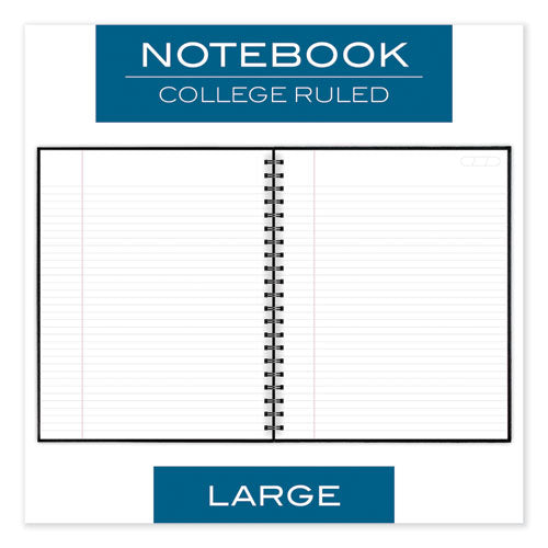 Image of Cambridge® Limited Hardbound Notebook with Pocket, 1-Subject, Wide/Legal Rule, Black Cover, (96) 11 x 8.5 Sheets