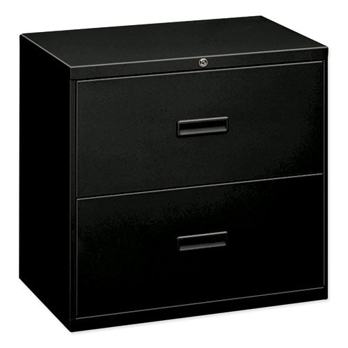 Image of HON® 400 Series Lateral File, 2 Legal/letter-Size File Drawers, Black, 30" X 18" X 28"