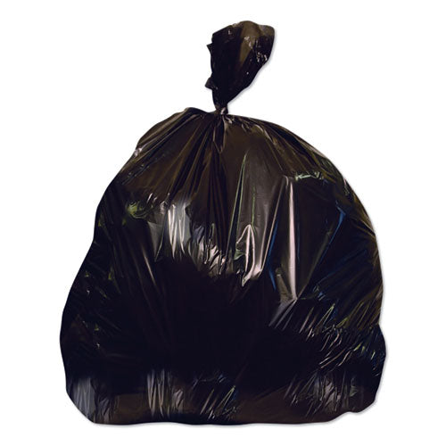 Image of Heritage Reprocessed Resin Can Liners, 56 gal, 1.35 mil, 46" x 50", Black, 20 Bags/Roll, 5 Rolls/Carton