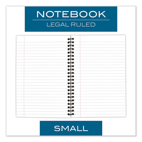 Image of Cambridge® Wirebound Business Notebook, 1-Subject, Wide/Legal Rule, Black Linen Cover, (80) 8 x 5 Sheets