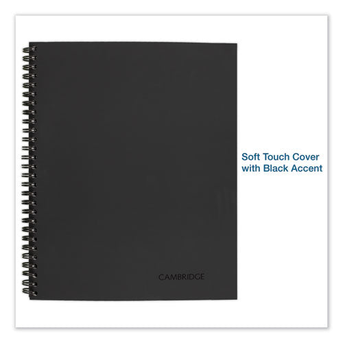 Image of Cambridge® Wirebound Business Notebook, 1-Subject, Wide/Legal Rule, Black Linen Cover, (80) 9.5 x 6.63 Sheets
