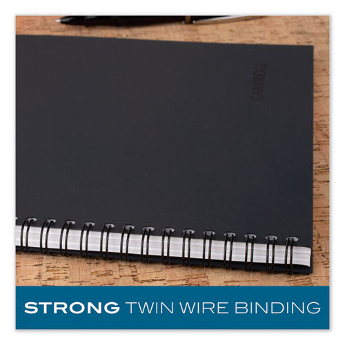Image of Cambridge® Wirebound Business Notebook, 1-Subject, Wide/Legal Rule, Black Linen Cover, (80) 9.5 x 6.63 Sheets