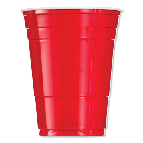 Image of Dart® SOLO Party Plastic Cold Drink Cups, 16 oz, Red, 50/Bag, 20 Bags/Carton
