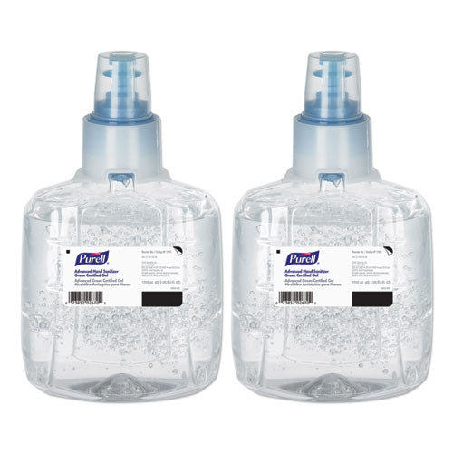 Image of PURELL® Advanced Hand Sanitizer Green Certified Gel Refill, For LTX-12 Dispensers, 1,200 mL, Fragrance-Free, 2/Carton