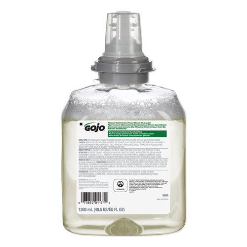 Image of GOJO® Tfx Green Certified Foam Hand Cleaner Refill, Unscented, 1,200 Ml