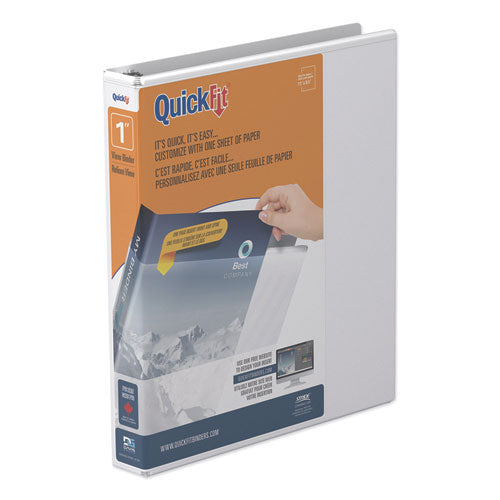 Image of Stride Quickfit Round-Ring View Binder, 3 Rings, 1" Capacity, 11 X 8.5, White