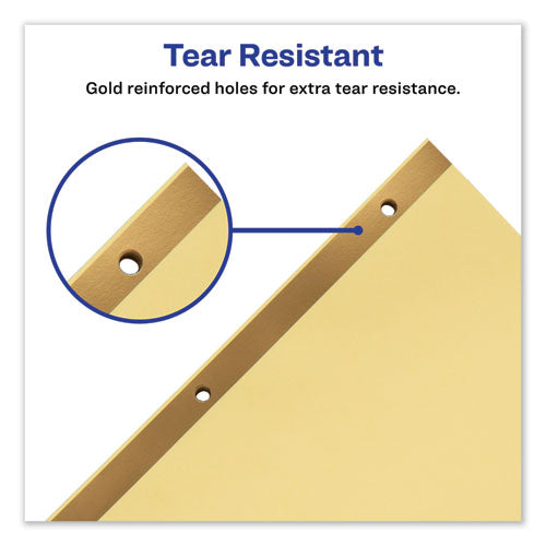 Image of Avery® Preprinted Laminated Tab Dividers with Gold Reinforced Binding Edge, 31-Tab, 1 to 31, 11 x 8.5, Buff, 1 Set