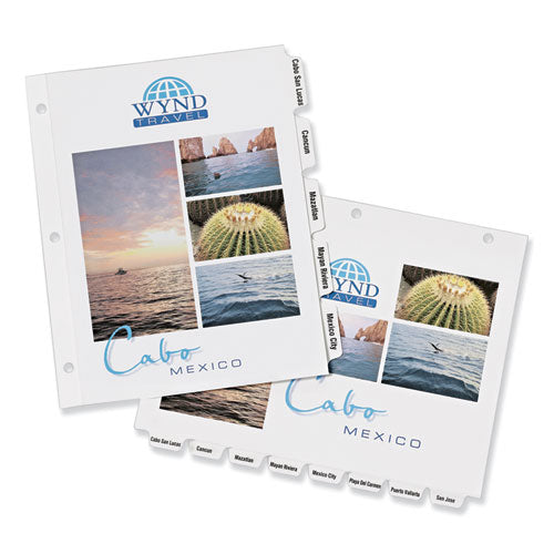 Image of Avery® Customizable Print-On Dividers, 3-Hole Punched, 8-Tab, 11 x 8.5, White, 5 Sets