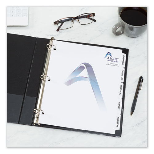 Image of Avery® Customizable Print-On Dividers, 3-Hole Punched, 5-Tab, 11 x 8.5, White, 25 Sets