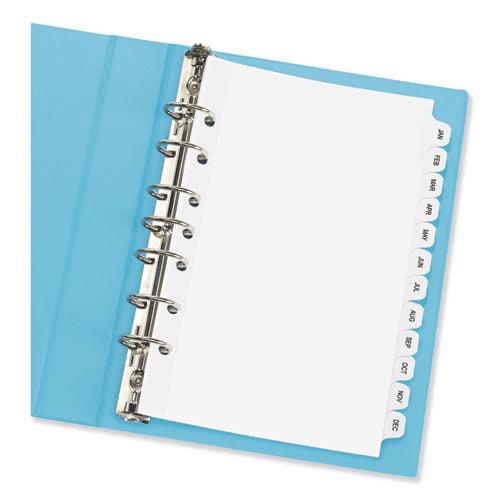 Image of Avery® Preprinted Tab Dividers, 12-Tab, Jan. to Dec., 8.5 x 5.5, White, 1 Set