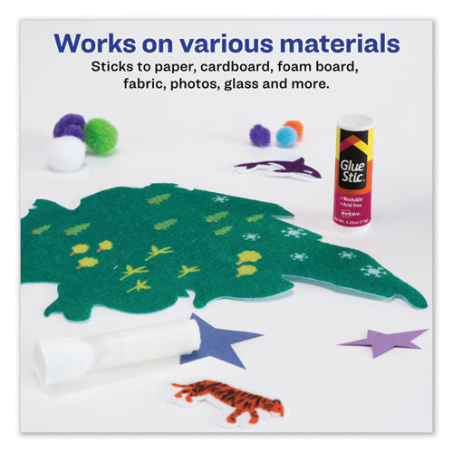 Image of Avery® Permanent Glue Stic Value Pack, 0.26 Oz, Applies White, Dries Clear, 6/pack
