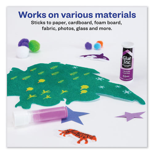 Image of Avery® Permanent Glue Stic Value Pack, 0.26 Oz, Applies Purple, Dries Clear, 6/pack