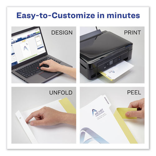 Image of Avery® Customizable Print-On Dividers, 3-Hole Punched, 8-Tab, 11 x 8.5, White, 5 Sets