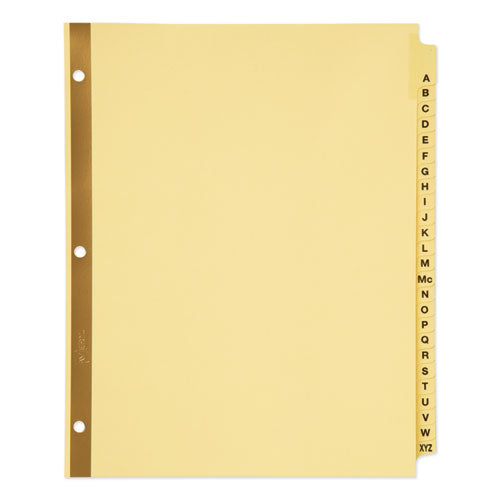 Image of Avery® Preprinted Laminated Tab Dividers with Gold Reinforced Binding Edge, 25-Tab, A to Z, 11 x 8.5, Buff, 1 Set