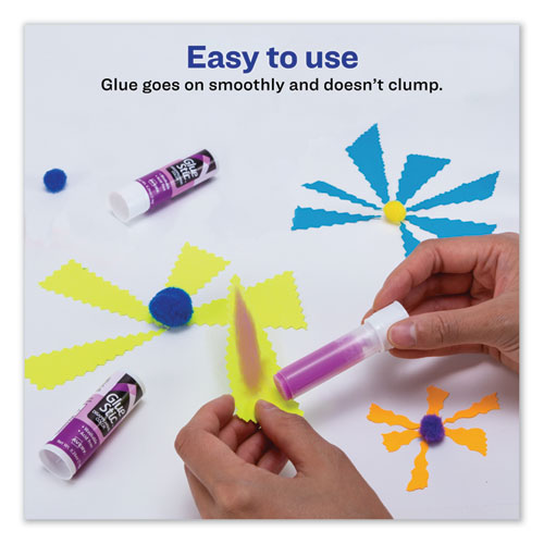 Image of Avery® Permanent Glue Stic Value Pack, 0.26 Oz, Applies Purple, Dries Clear, 6/pack