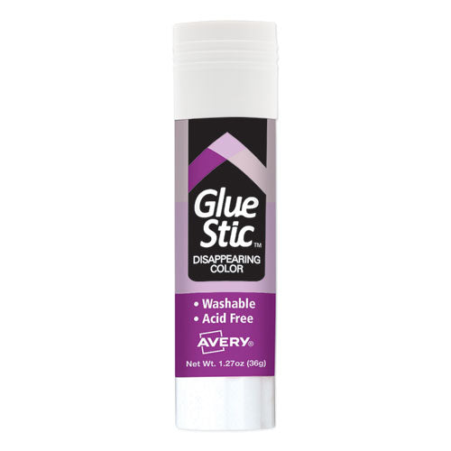 Image of Avery® Permanent Glue Stic, 1.27 Oz, Applies Purple, Dries Clear