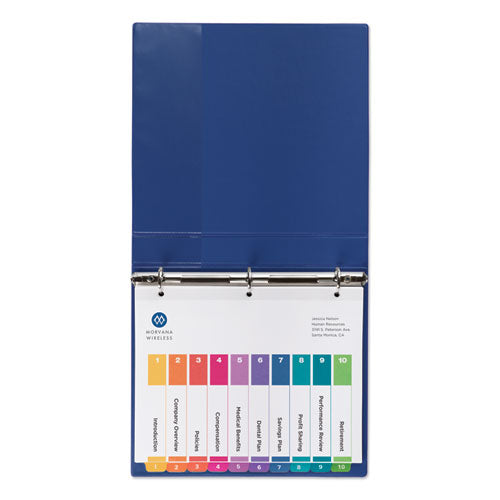 Image of Avery® Customizable TOC Ready Index Multicolor Tab Dividers, Uncollated, 10-Tab, 1 to 10, 11 x 8.5, White, 24 Sets