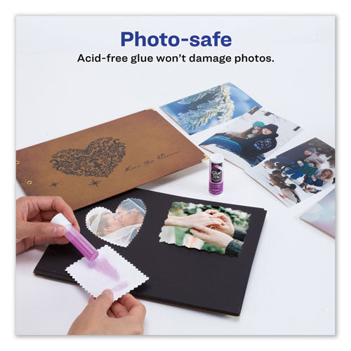 Image of Avery® Permanent Glue Stic Value Pack, 0.26 Oz, Applies Purple, Dries Clear, 6/pack