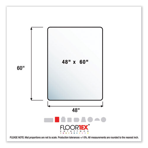 Image of Floortex® Cleartex Ultimat Polycarbonate Chair Mat for High Pile Carpets, 60" w x 48" l, Clear