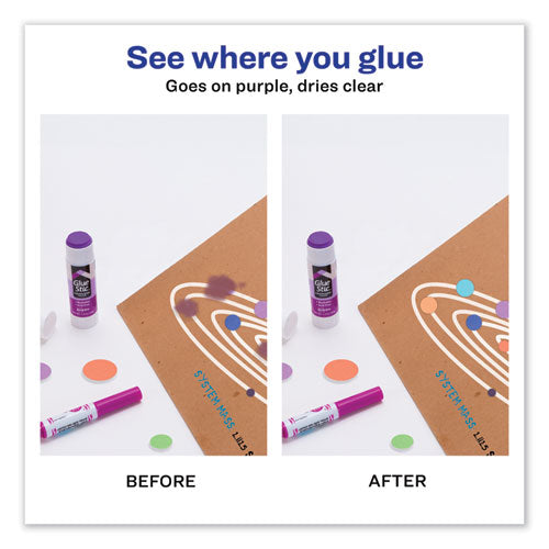 Image of Avery® Permanent Glue Stic, 1.27 Oz, Applies Purple, Dries Clear