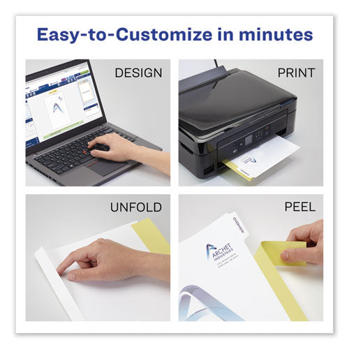 Image of Avery® Customizable Print-On Dividers, Unpunched, 5-Tab, 11 x 8.5, White, 5 Sets