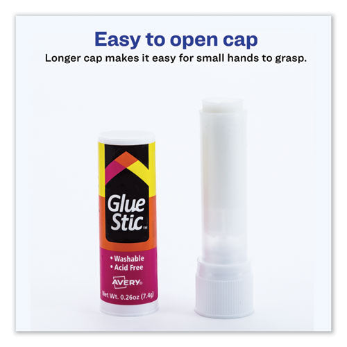 Image of Avery® Permanent Glue Stic Value Pack, 0.26 Oz, Applies White, Dries Clear, 18/pack