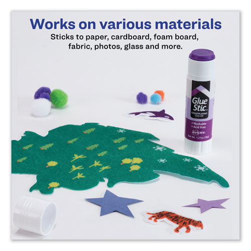 Image of Avery® Permanent Glue Stic, 1.27 Oz, Applies Purple, Dries Clear