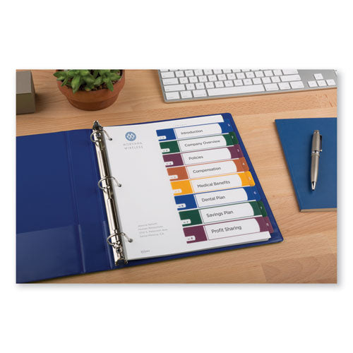 Image of Avery® Customizable Table Of Contents Ready Index Dividers With Multicolor Tabs, 8-Tab, 1 To 8, 11 X 8.5, Translucent, 1 Set