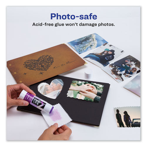Image of Avery® Permanent Glue Stic, 1.27 Oz, Applies Purple, Dries Clear