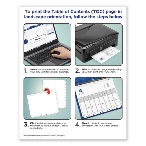 Image of Avery® Customizable TOC Ready Index Black and White Dividers, 12-Tab, Jan. to Dec., 11 x 8.5, 1 Set