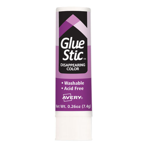 Image of Avery® Permanent Glue Stic Value Pack, 0.26 Oz, Applies Purple, Dries Clear, 6/pack