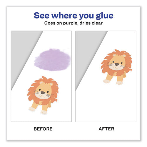 Image of Avery® Permanent Glue Stic Value Pack, 0.26 Oz, Applies Purple, Dries Clear, 6/pack
