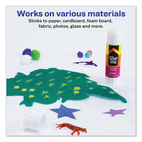 Image of Avery® Permanent Glue Stic, 1.27 Oz, Applies White, Dries Clear