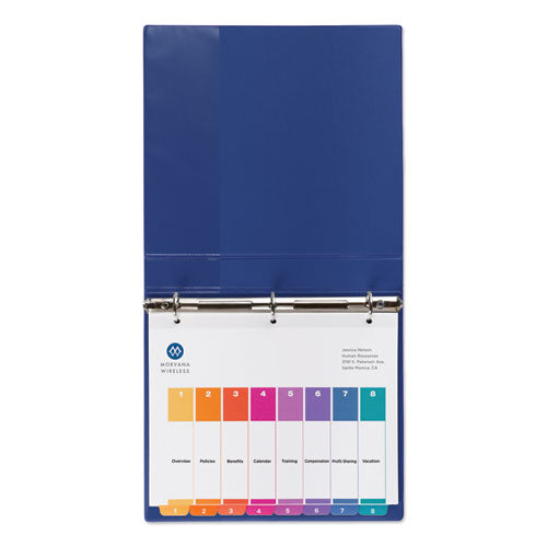 Image of Avery® Customizable TOC Ready Index Multicolor Tab Dividers, Uncollated, 8-Tab, 1 to 8, 11 x 8.5, White, 24 Sets