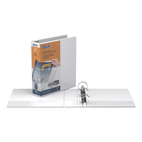 Image of Stride Quickfit Round-Ring View Binder, 3 Rings, 2" Capacity, 11 X 8.5, White