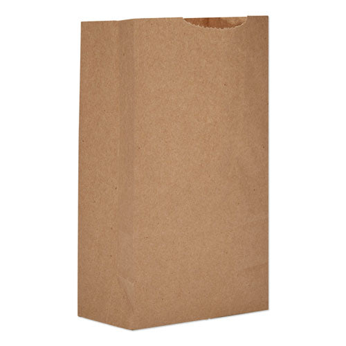 Image of Ross & Wallace Paper Products Grocery Paper Bags, #3 Size, Extra-Heavy-Duty, 4.74" x 2.91" x 8.66", Natural, 500/Bundle