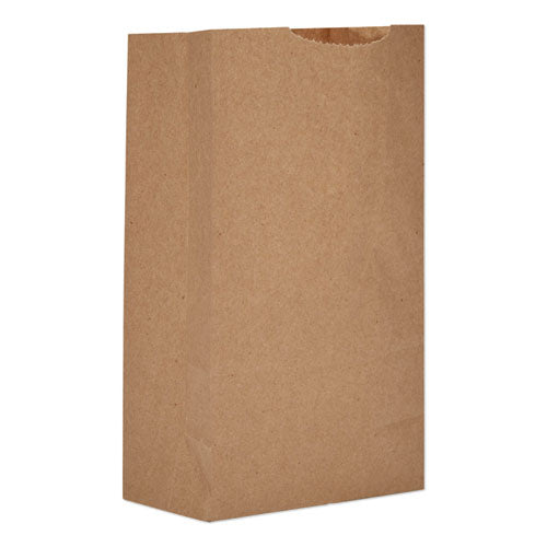 Image of Ross & Wallace Paper Products Grocery Paper Bags, #3 Size, 4.74" x 2.91" x 8.66", Natural, 500/Bundle